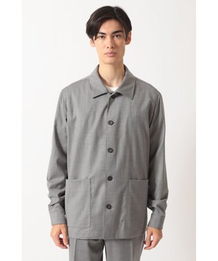 DAKS グレーフランネル テーラード オーバーシャツ