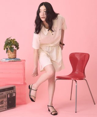 AMERICAN HOLIC 【PENNEY'S】配色ポロ+ショートパンツ Ivory
