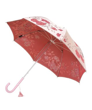 槇田商店 絵おり 薔薇(ばら) 長傘 ピンク