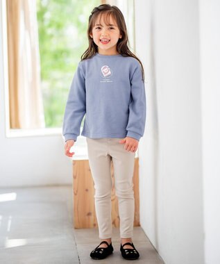 ANY KIDS 【春まで主役】アニマル発泡プリントトレーナー サックスブルー