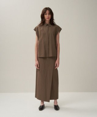 ATON SILK LINEN SHANTUNG | シャツベスト BEIGE