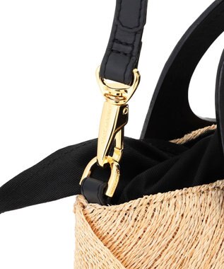 23区 VIOLAd'ORO アバカメッシュ レザーハンドル バケツバッグ ベージュ系