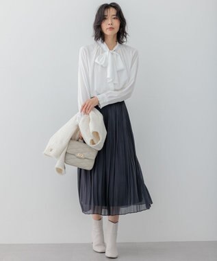 23区 S 【洗える】ドットドビーデシン ブラウス ホワイト系