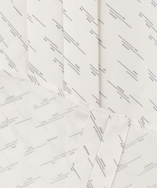 ICB 【洗える・UVケア】BackSatinAmunzen キーネックブラウス ダイアゴナルライン柄系