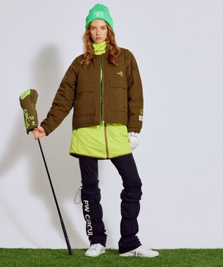 PW CIRCULUS 【WOMEN】キルティング中綿リバーシブルスカート  ゴルフウェア レディース カーキ系