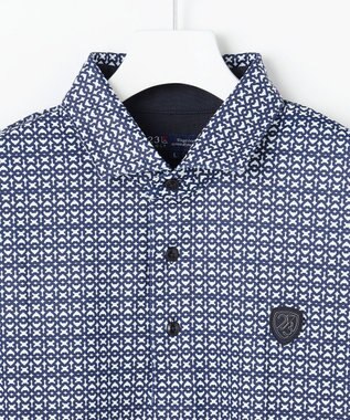 23区GOLF 【MEN】モノグラム総柄長袖ポロシャツ ネイビー系5