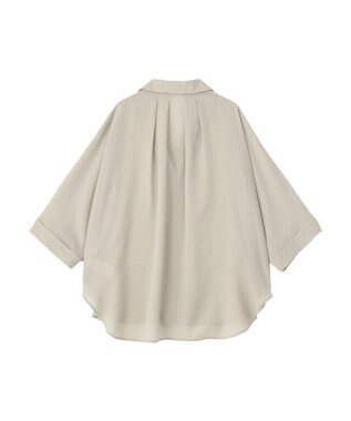 Green Parks 開襟シアーシャツジャケット Gray Beige