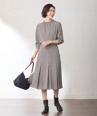 J.PRESS LADIES L チェックプリント スリットフリルネック カットソー ネイビー系5