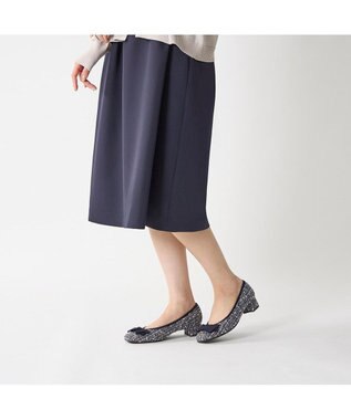 Riz raffinee <Riz raffinee>スクエアトゥリボンパンプス ネイビーキジ