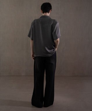 WEGO サテン刺繍シャツ（SS） ダークグレー