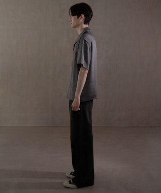 WEGO サテン刺繍シャツ（SS） ダークグレー