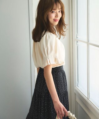 Feroux 【洗える】リボンスキッパー ブラウス アイボリー系