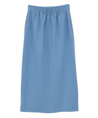 Green Parks きれいシルエット　フラップ付きナロースカート Sax