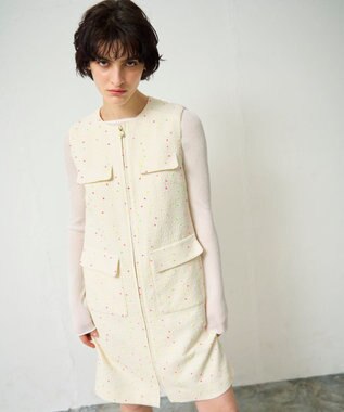 GRACE CONTINENTAL ネオンドットジャガードワンピース キナリ