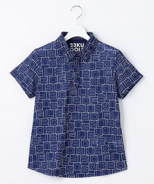 23区GOLF 盛夏対応のマルチ機能【接触冷感・UVケア・吸水速乾】【WOMEN】総ロゴ カノコシャツ ネイビー系5