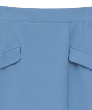 Green Parks きれいシルエット　フラップ付きナロースカート Sax