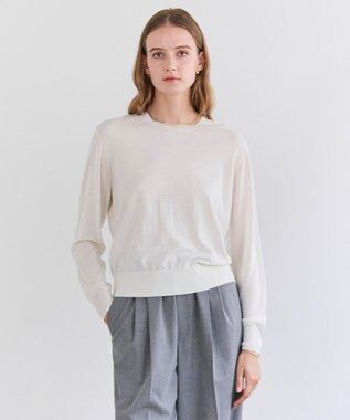 BEIGE， JULIE / コットンシルク 異素材プルオーバーニット