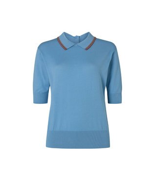 DAKS John Smedley for DAKS ハウスストライプ襟付きトップス シーグラス