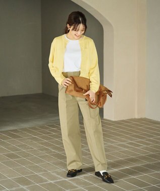 #Newans 【カシミヤ混】コンパクトニットカーディガン イエロー