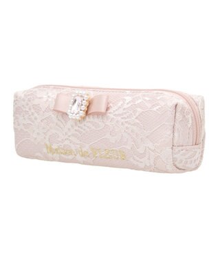 Maison de FLEUR レースサテンパールビジューロングポーチ Light Pink