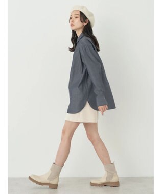 earth music&ecology レギュラーカラーシャツ Blue