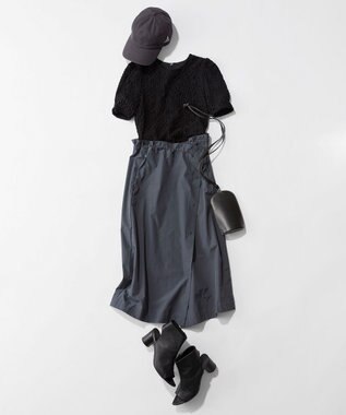 uncrave 【洗濯機洗い可】ストレッチレース トップス （uncrave WHITE） ブラック