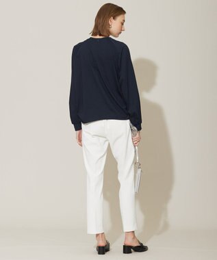 ICB 【接触冷感・UVケア・洗える】コンフォートプレーティング パフスリーブカットソー ネイビー系