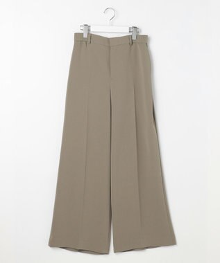 自由区 L 【19号サイズまで展開・カタログ掲載】トリアセダブルクロスワイドストレート パンツ モカ