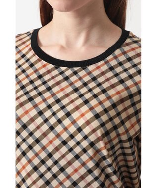 DAKS チェックプリント七分袖Tシャツ ハウスチェック