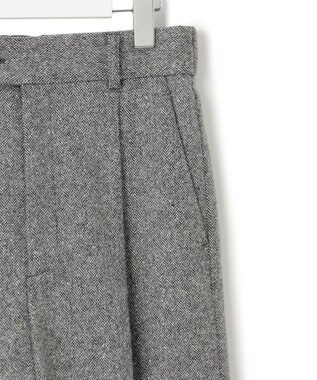 23区 シルクネップヘリンボーン ワイドパンツ ブラック系