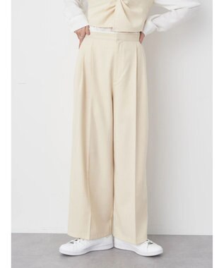 earth music&ecology ピンストライプストレートパンツ Beige