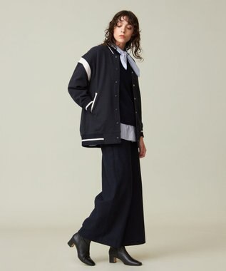 J.PRESS YORK STREET 【WOMEN】ウールカシミヤ ボトルネックショートニット ネイビー系