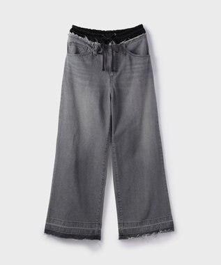 GRACE CONTINENTAL コンビデニムイージーパンツ グレー