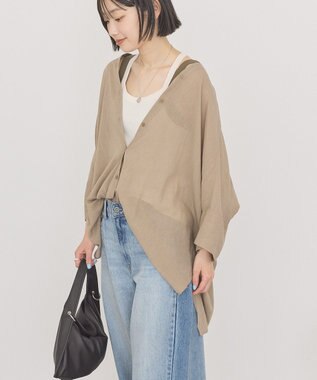AMERICAN HOLIC Vネックポンチョシャツ Gray Beige