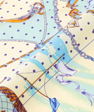 23区 manipuri ビットバルーン シルク スカーフ サックスブルー系