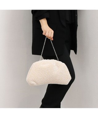 UNBILLION カシュカシュ cachecache / パール調ビーズ口金バッグ