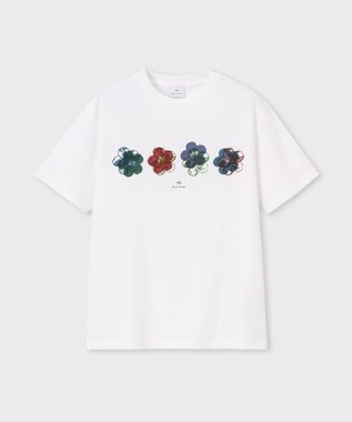  フローラルプリント 半袖Tシャツ