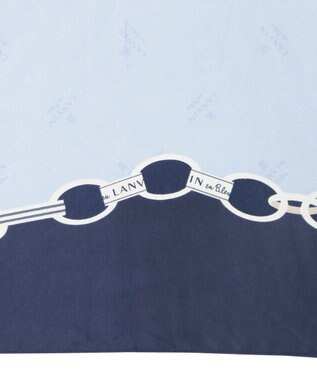 MOONBAT ランバン オン ブルー 折りたたみ傘 チェーン柄サテンジャガードプリント 簡単開閉 サックスブルー