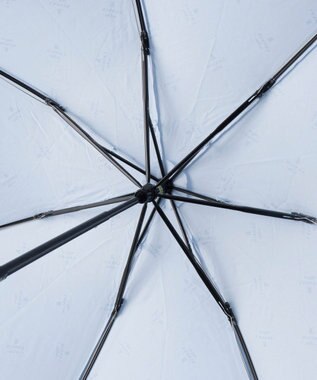 MOONBAT ランバン オン ブルー 折りたたみ傘 チェーン柄サテンジャガードプリント 簡単開閉 サックスブルー