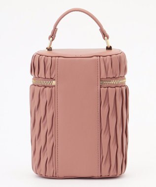 LA BAGAGERIE 【MONICA】ランダムプリーツバニティバッグ ダークピンク