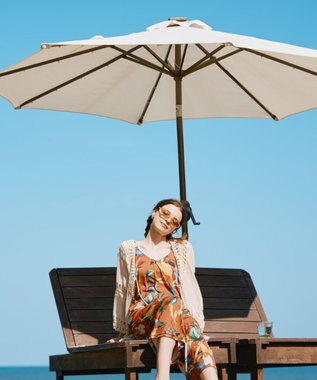 San-ai Resort（三愛水着楽園） ロングパンツセット　9M・11L　【Coral veil（コーラルヴェール）】 オレンジ