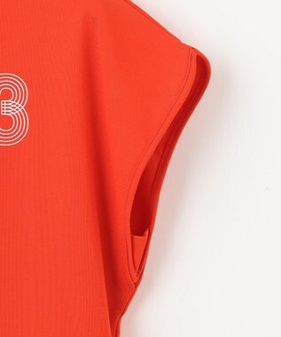 23区GOLF 【WOMEN】新色追加！【吸水速乾/UVカット】フレンチスリーブロゴモックネック オレンジ系