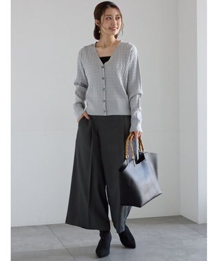 Te chichi アシメクロップドパンツ グレー