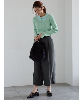 Te chichi アシメクロップドパンツ グレー