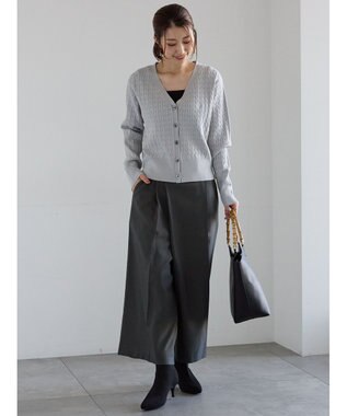 Te chichi アシメクロップドパンツ グレー