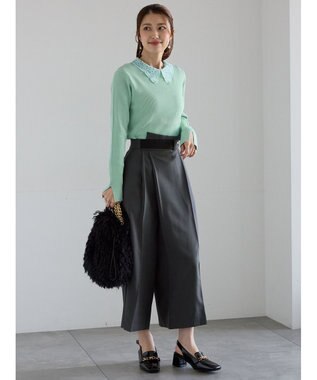 Te chichi アシメクロップドパンツ グレー