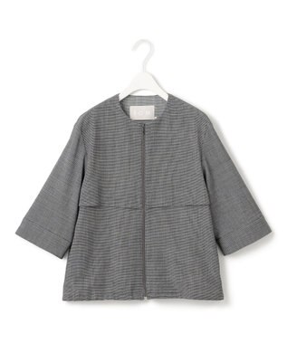 ICB L 【UVカット・洗える】ウール2WAYストレッチ ノーカラーブルゾン 無地柄系