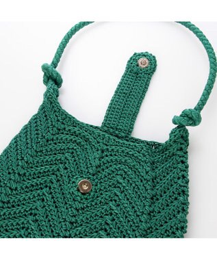 UNBILLION カシュカシュ cachecache / 山波編みトート カゴバッグ グリーン