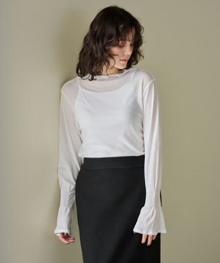 #Newans 【洗濯機可能】フレアカフスシアープルオーバー ホワイト