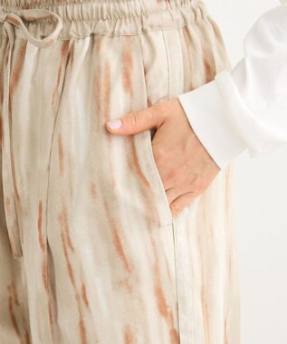 Green Parks アソート柄サイドラインパンツ Khaki